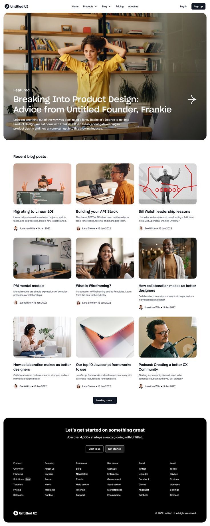 Exemple de blog ou plateforme média